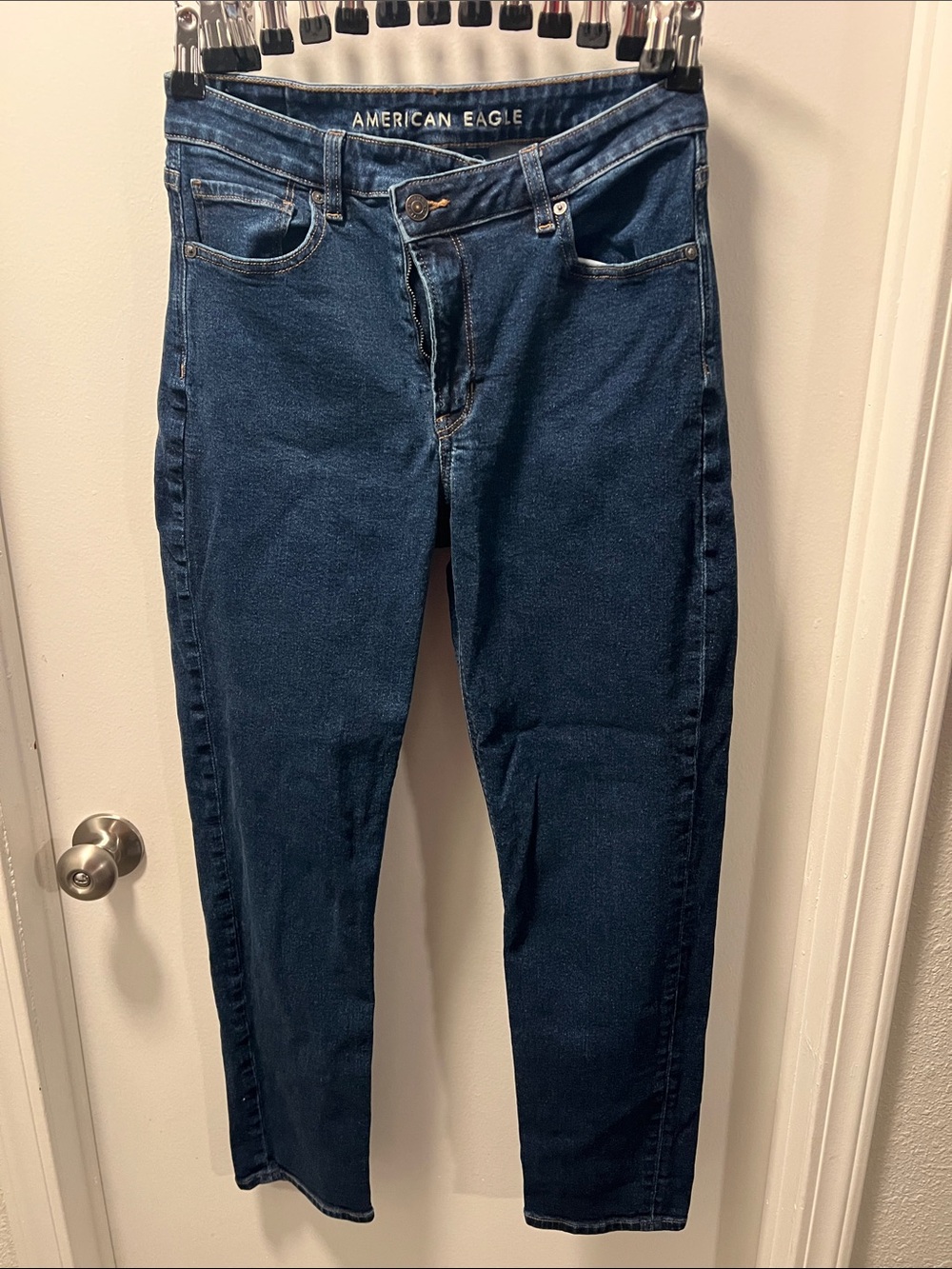 American Eagle Outfitters Dark Blue High-Rise Slim Jeans